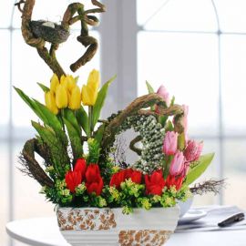 Artificial Tulips Table Arrangement