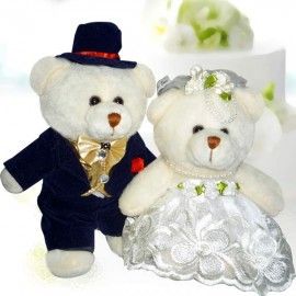9" WEDDING Day Bride & Groom Teddy Bears 