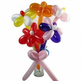 Balloon Flowers In Glass Vase About 70cm Height