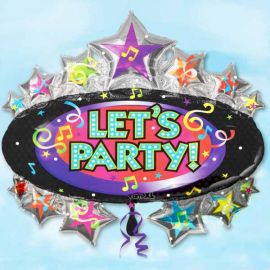 LET’S PARTY! Super-Shape Foil Balloon 28” x 31”