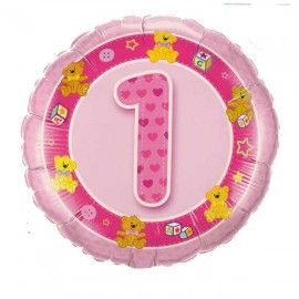 Add On Teddies (Pink) Baby 1st Birthday Balloon