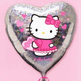 Add-on 18” Hello Kitty Holographic Heart Shape Floating Balloon