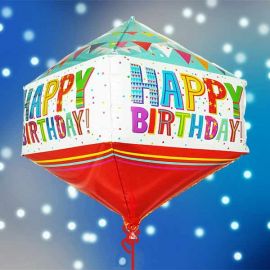 Add-on Helium Rhombus Shape( Diamond Shape ) Birthday Foil Balloon 50cm Height