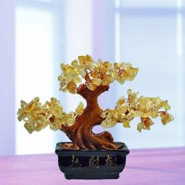 Feng Shui CITRINE Crystal Bonsai Tree 13cm Height