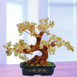 Feng Shui CITRINE Crystal Bonsai Tree 18cm Height