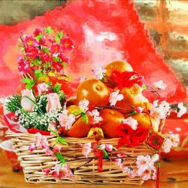 Prosperity Friendship Chinese New Year Oranges Gift Basket 