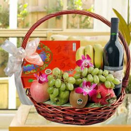 Wine Mooncake Hamper Basket 