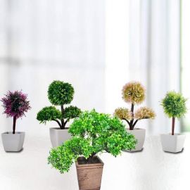Artificial Mini Topiary Plants ( 5 Pcs )