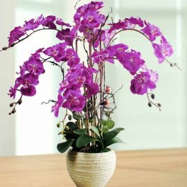 Artificial Purple Phalaenopsis Orchid Table Arrangement