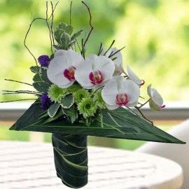 Phalaenopsis Orchids Triangle Design Bouquet