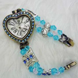 Blue Crystal Heart-Shape Watch